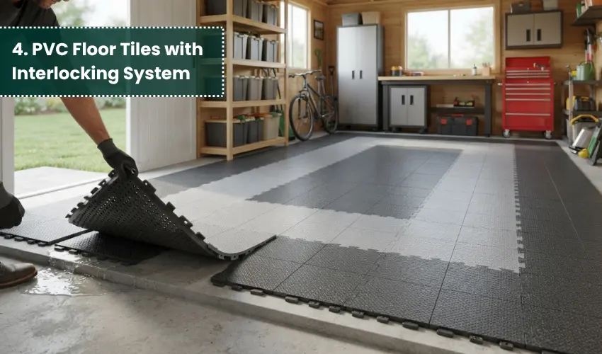 4. PVC Floor Tiles with Interlocking System