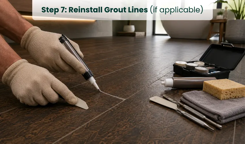 Step 7 Reinstall Grout Lines (if applicable)
