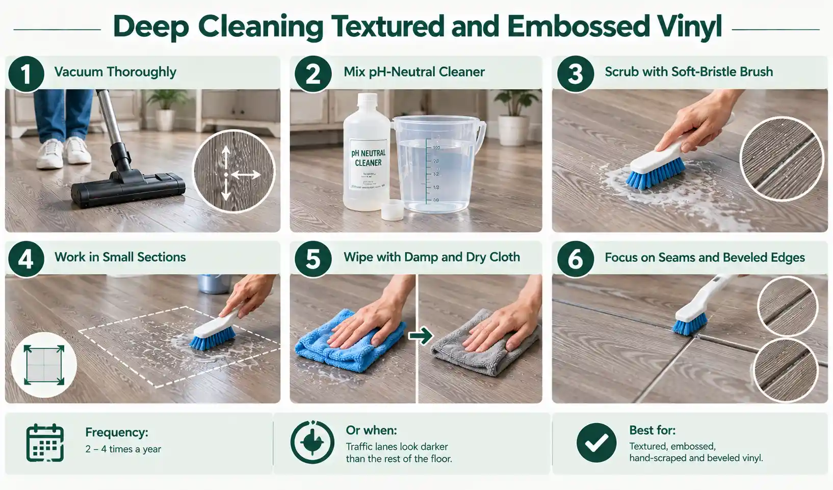 Deep Cleaning Textured and Embossed Vinyl