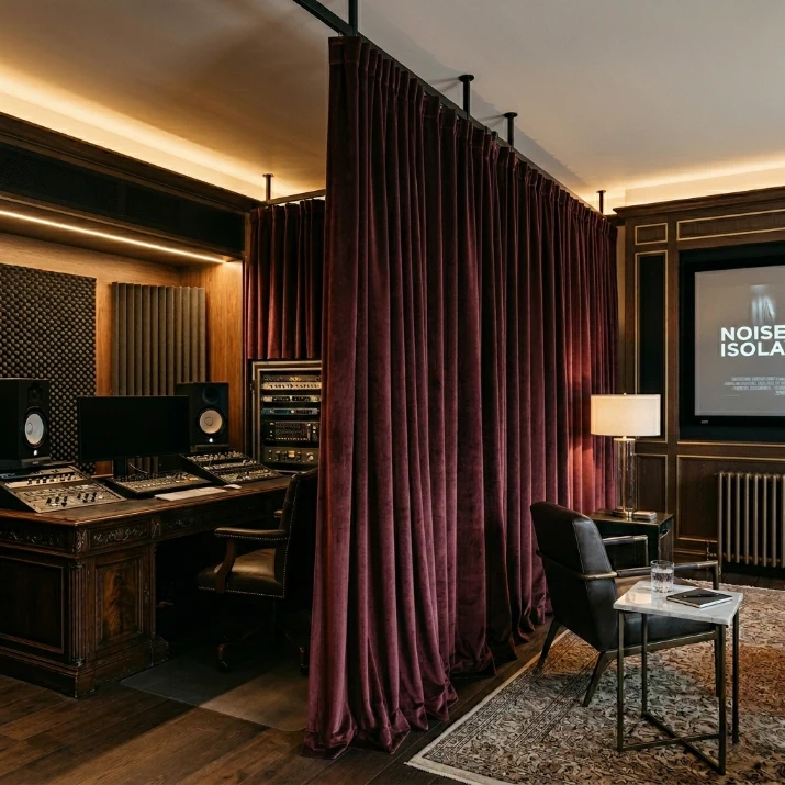 Red Soundproof Curtains in Dubai