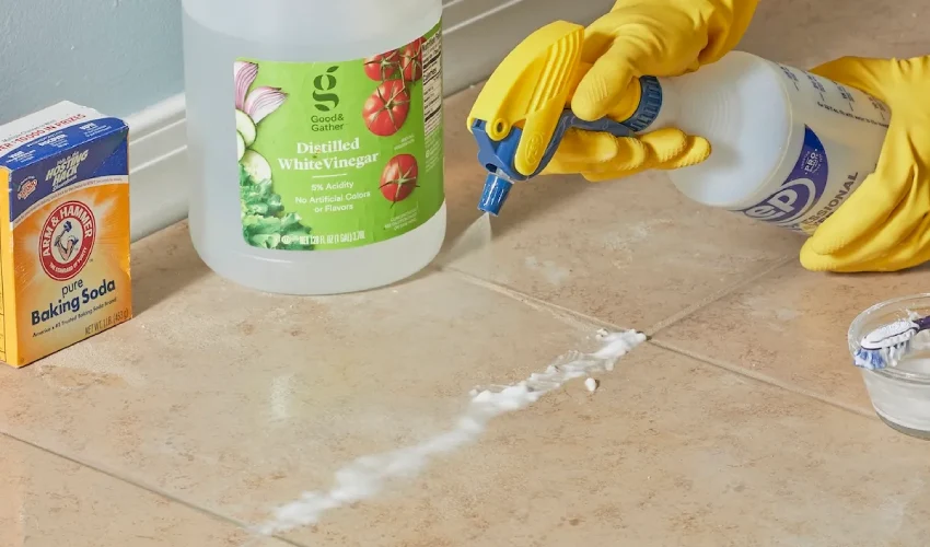 How to Clean Floor Tile Grout With Vinegar