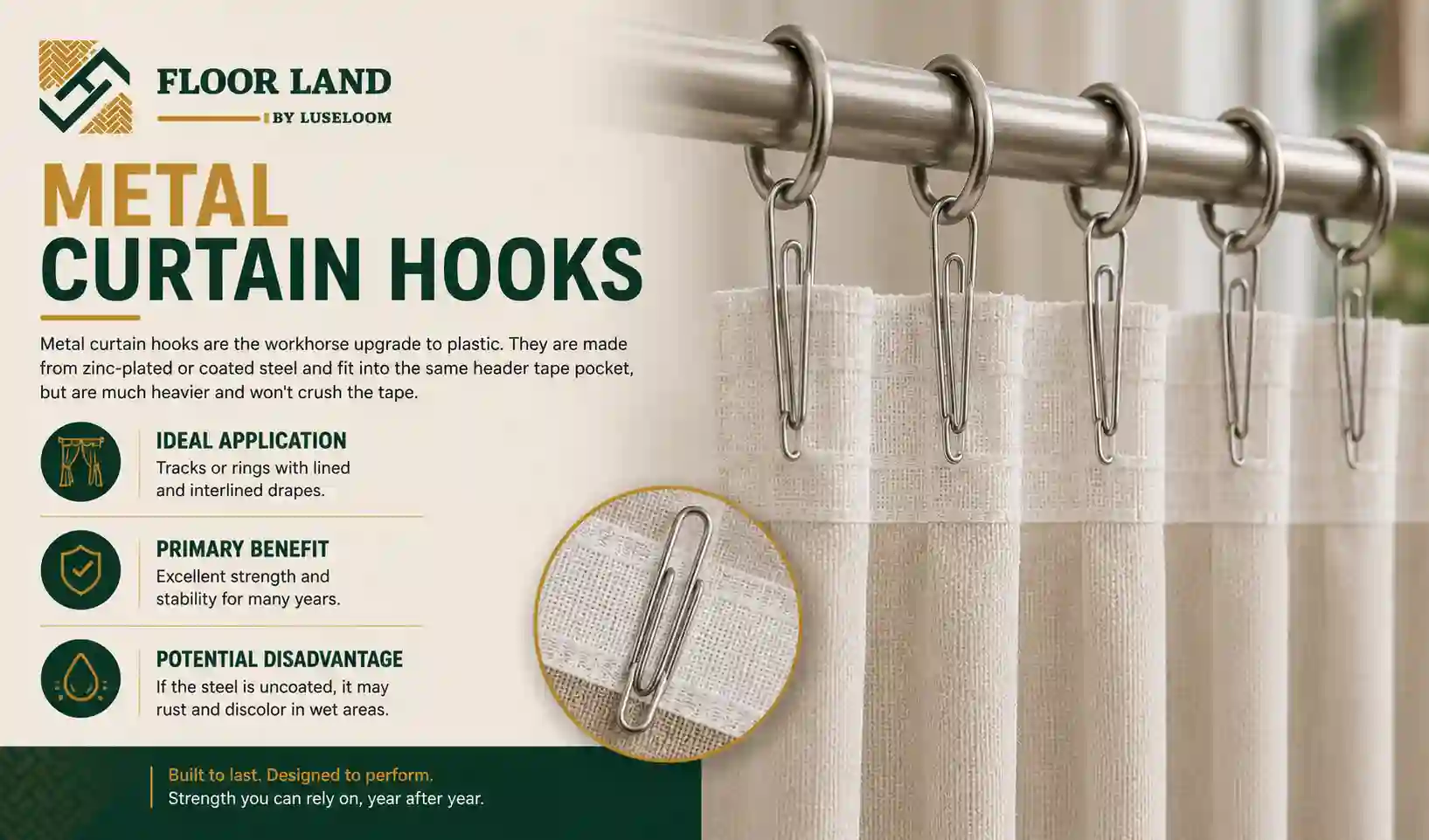 5. Metal Curtain Hooks