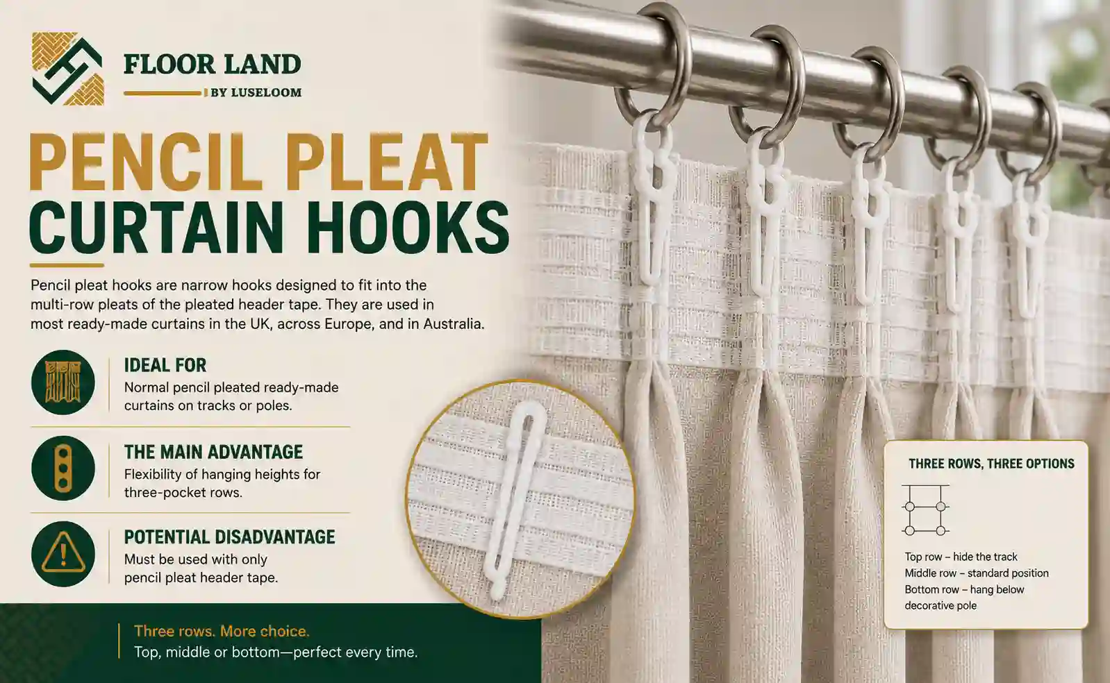 8. Pencil Pleat Hooks