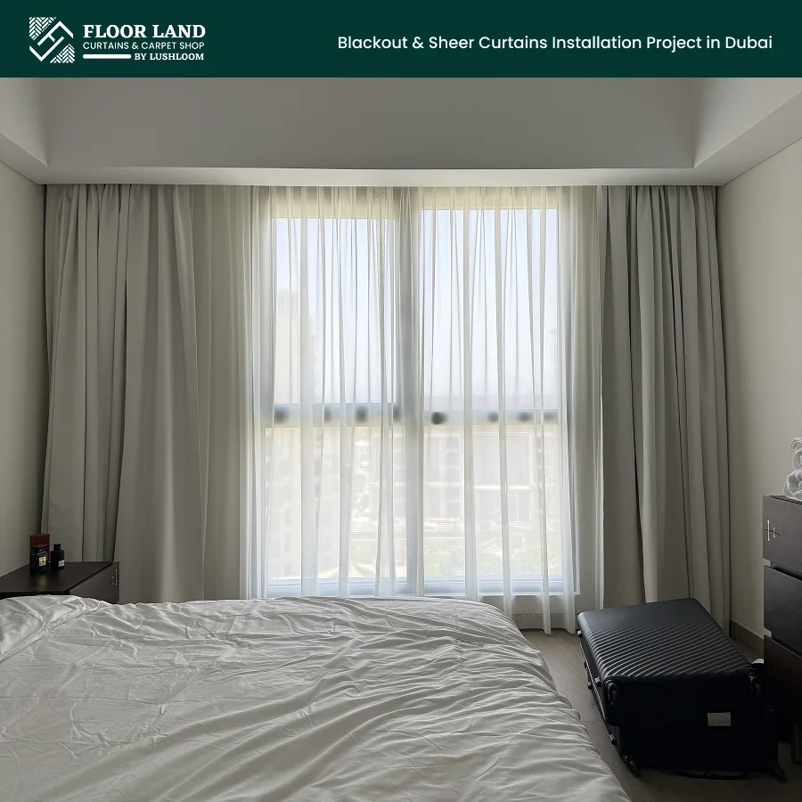 Curtains installation in Al Jazi 2, Dubai Holdings