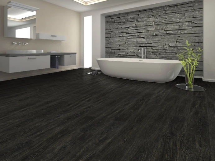 Black vinyl flooring