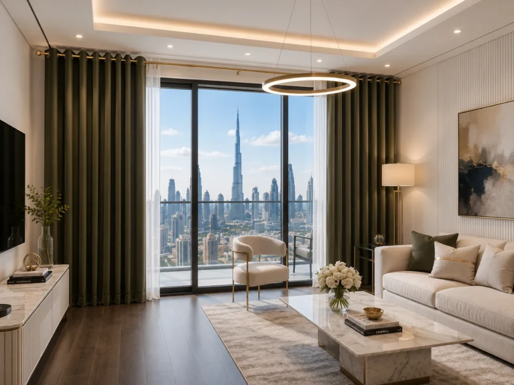Blackout Eyelet Curtains in Dubai Apartment