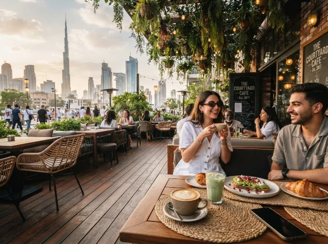 Cafe outdoor flooring in Dubai