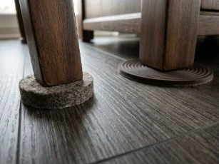 Vinyl flooring protection from furniture using pads