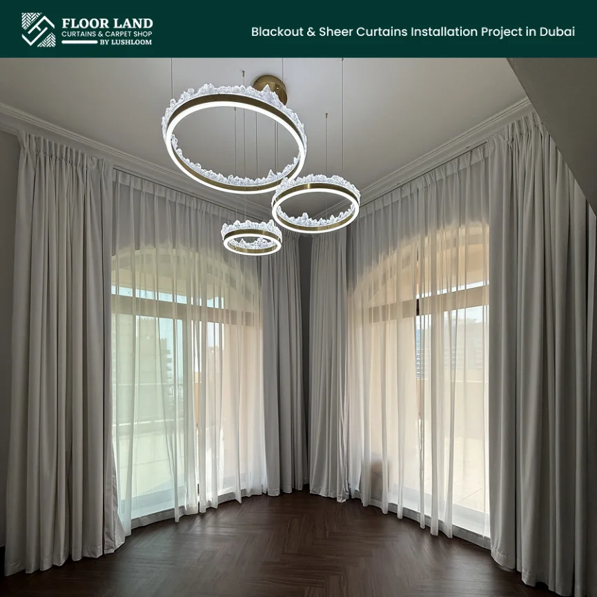 Curtain installation in Golden Mile 10. Full apartment works