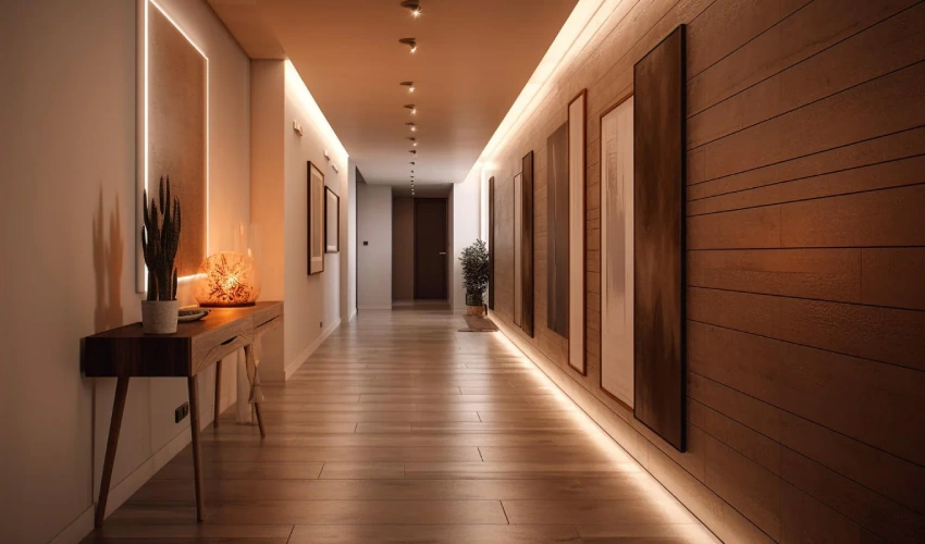 Hallway Perimeter Ceiling Cove Lighting Floor Land