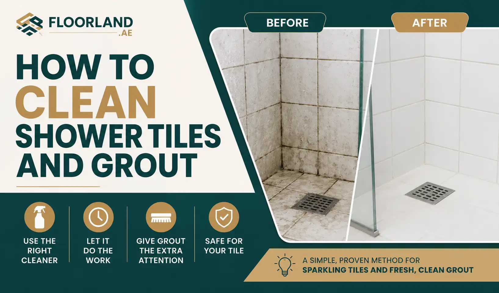 How to Clean Shower Tiles and Grout - Floor Land