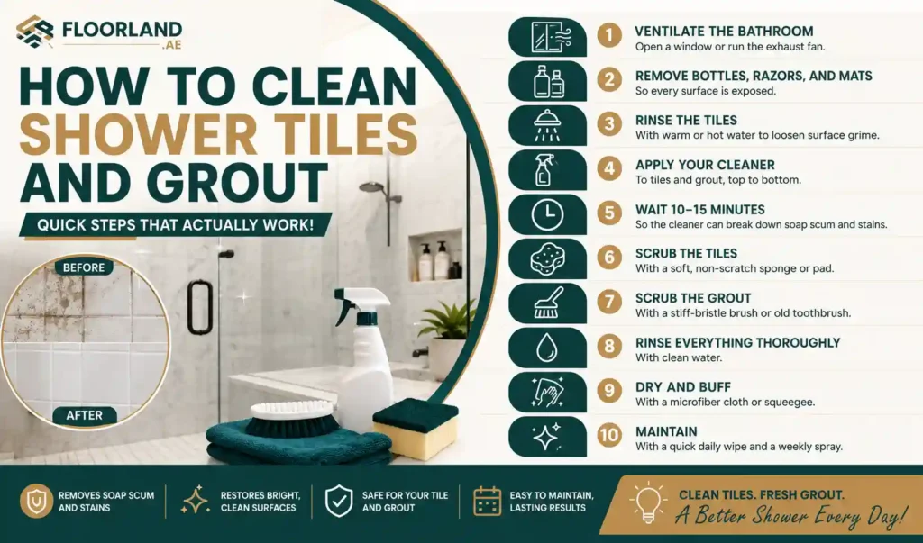 How to Clean Shower Tiles and Grout Quick Steps