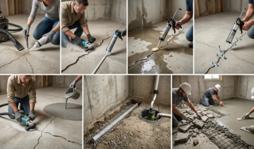 How to Repair Each Type of Crack in Basement Floors