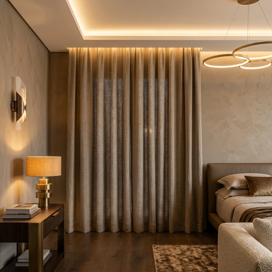 Modern Linen Curtains for Bedroom Dubai