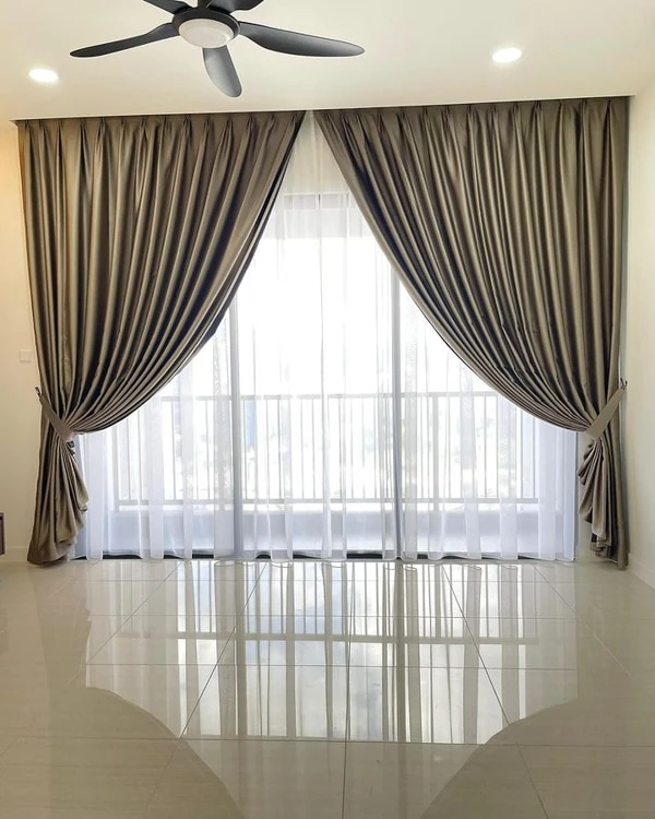 Luxury blackout curtains installed by floorland dubai