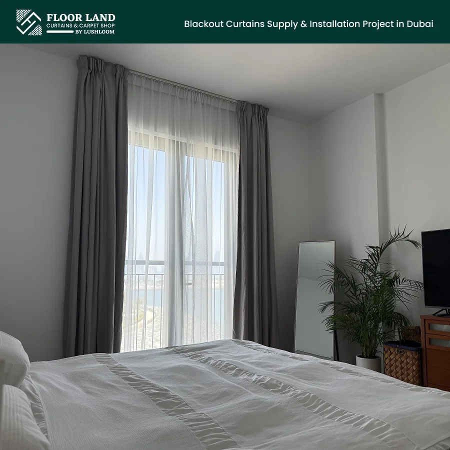 Curtain installation in Port La Mer Dubai