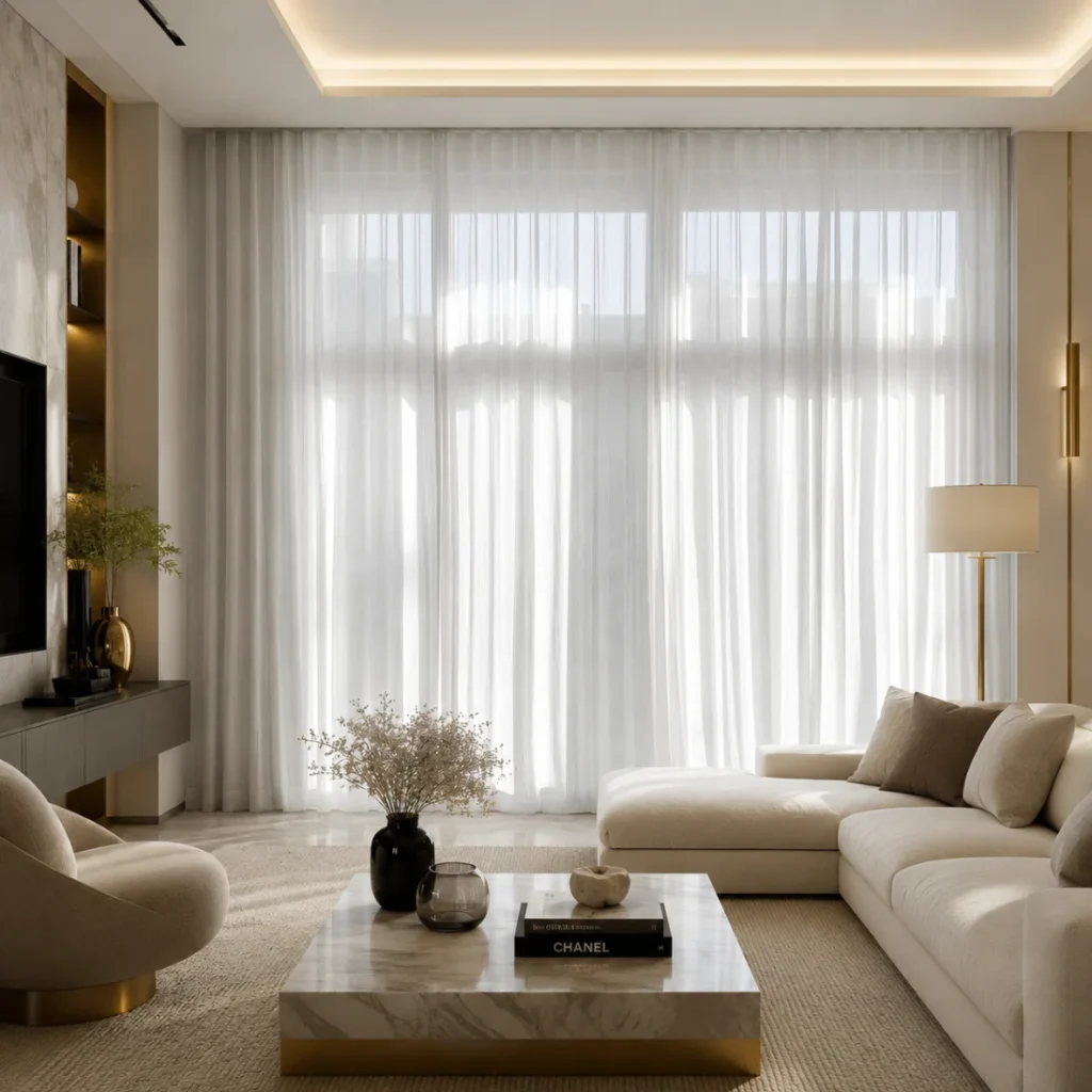 modern sheer curtains for living room dubai