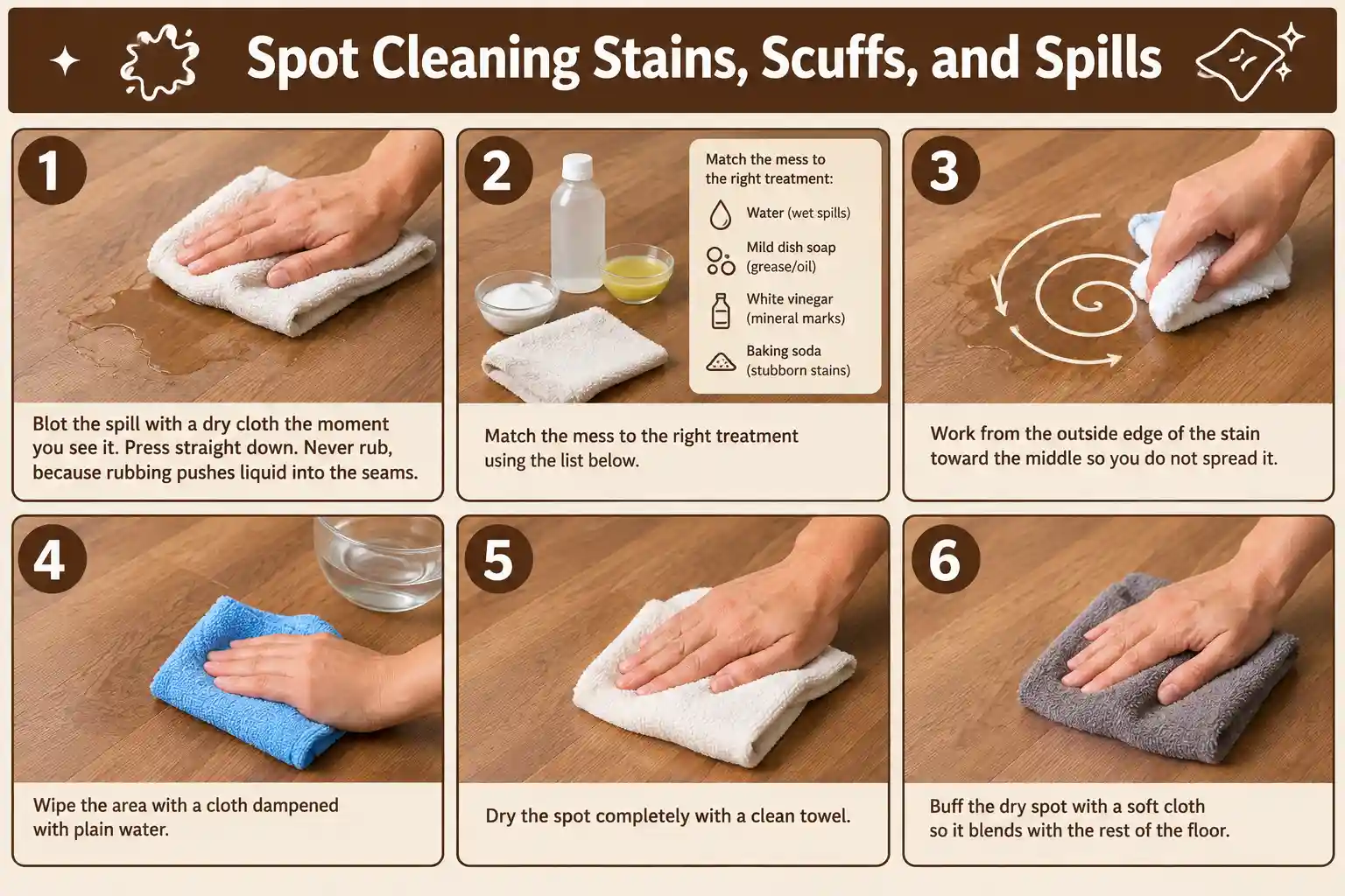 Spot Cleaning Stains, Scuffs, and Spills