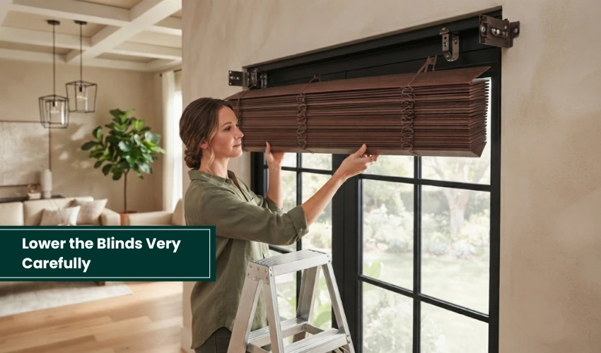 Step 5 Lower the Blinds Very Carefully