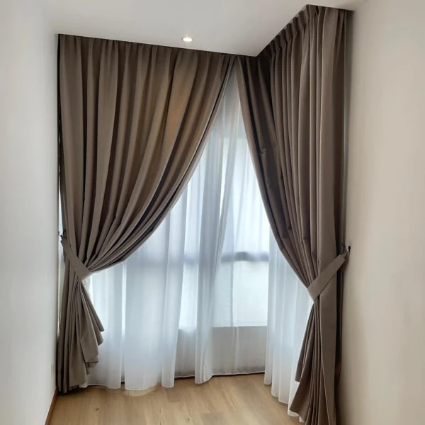 light blocking blackout curtains installed in bedroom dubai