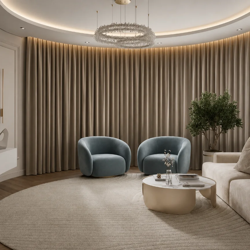 modern Living Room Curtains dubai
