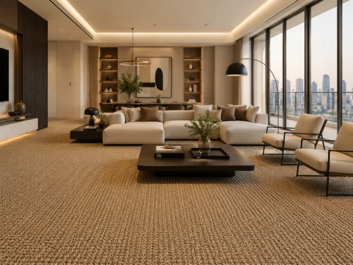 modern sisal carpet installed in Dubai Penthouse by Floorland
