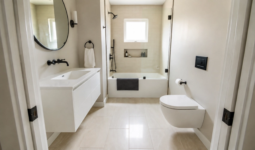12×24 Porcelain Laid Along the Longest Wall - Floror Land