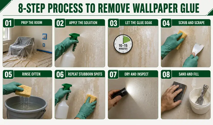 8-Step Process to Remove the Wallpaper Glue