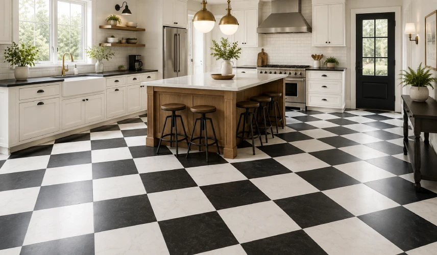Checkerboard tile layout