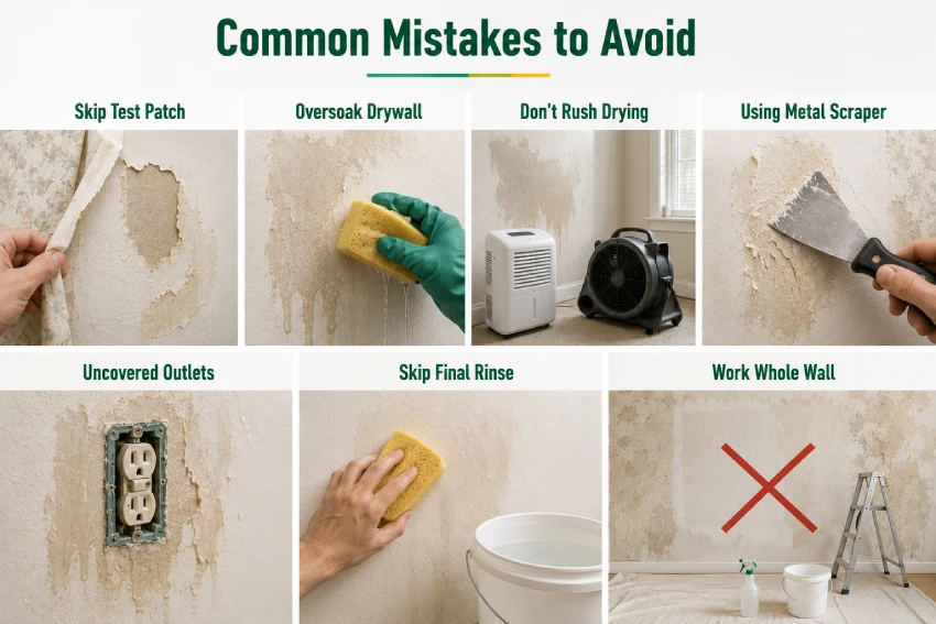 Common Mistakes to Avoid while removing wallpaper glue