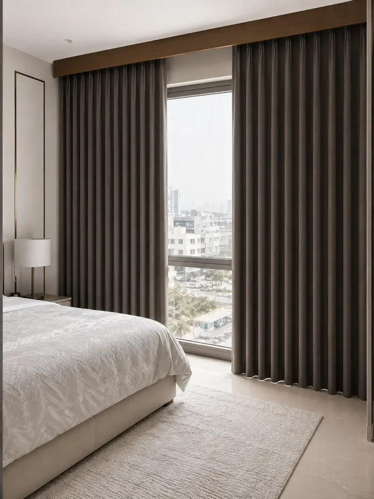 Grey blackout curtain