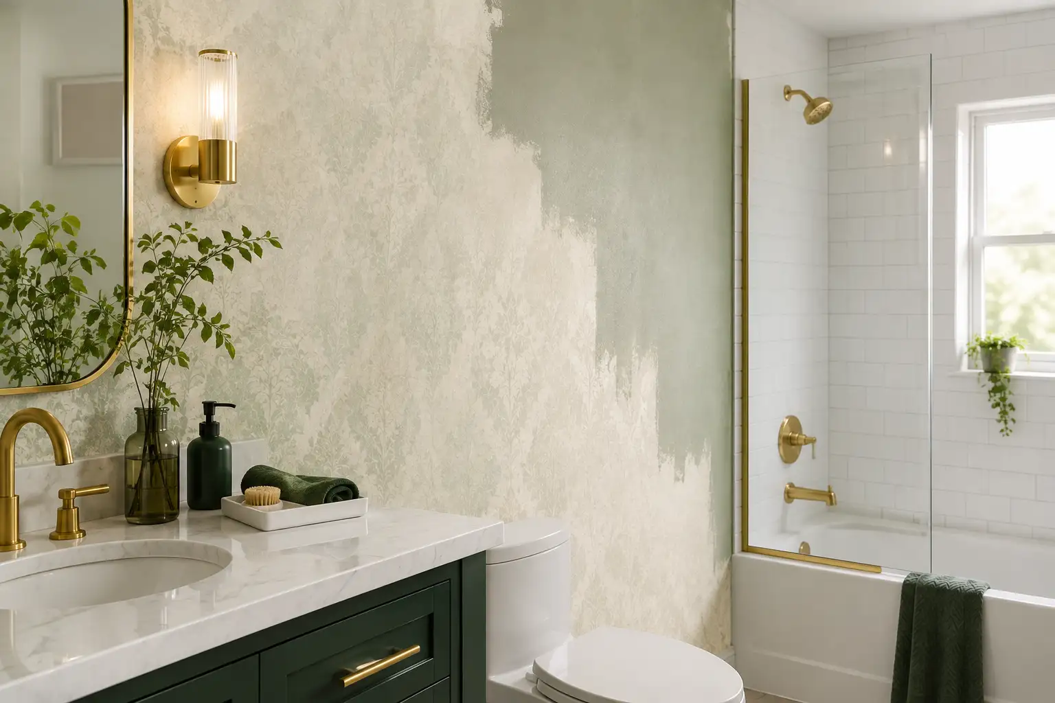 How to Paint Wallpaper in Bathrooms, Kitchens, and Damp Rooms