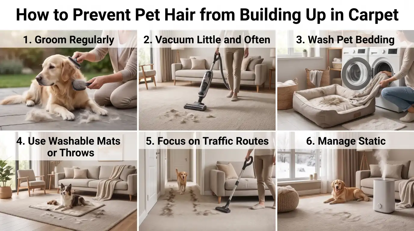 How to Prevent Pet Hair from Building Up in Carpet