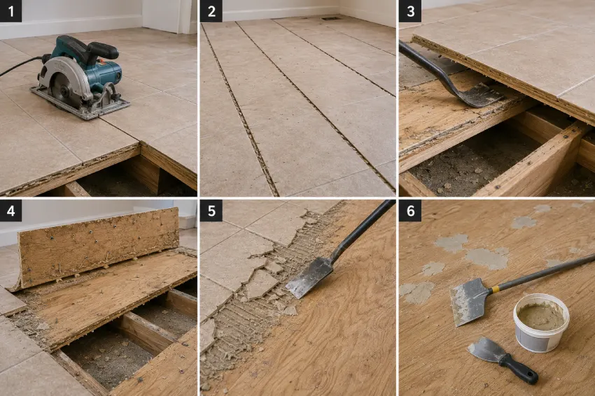 How to Remove Tile Floor From a Wood Subfloor