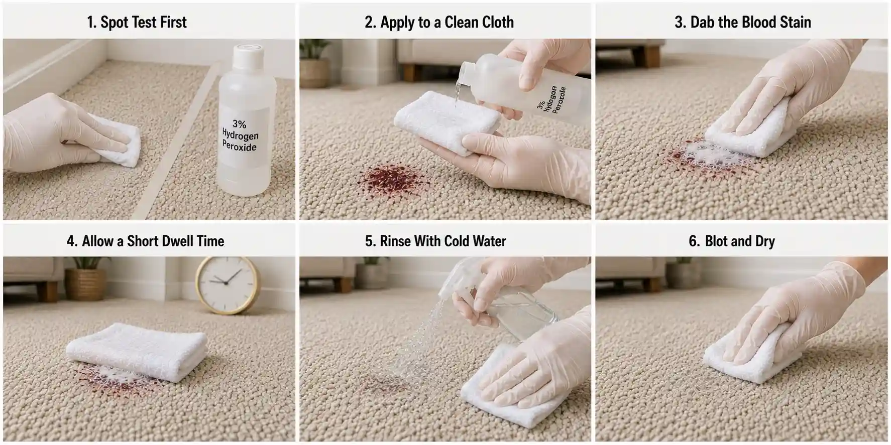 How to Use Hydrogen Peroxide For Removing Blood From Carpets