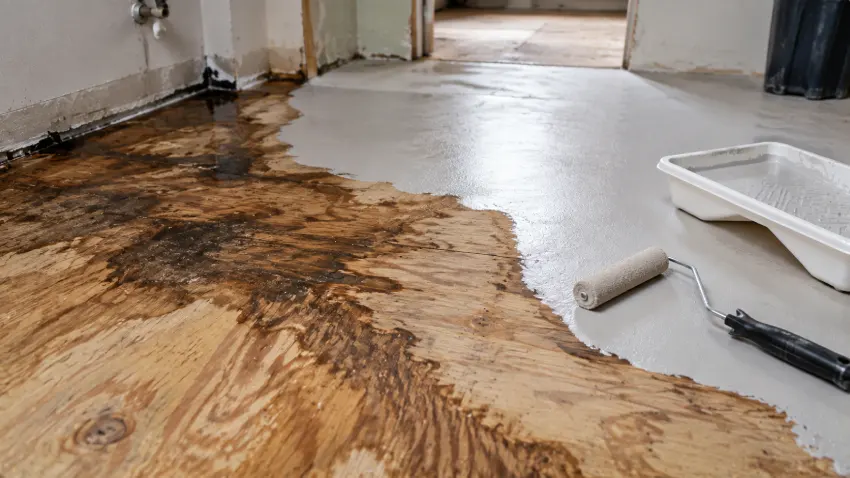 Painting Over or Filling Water-Stained Subfloor