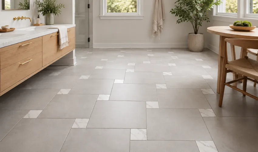 Pinwheel floor tile