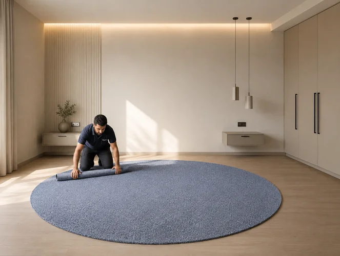 Round Carpet installation in dubai