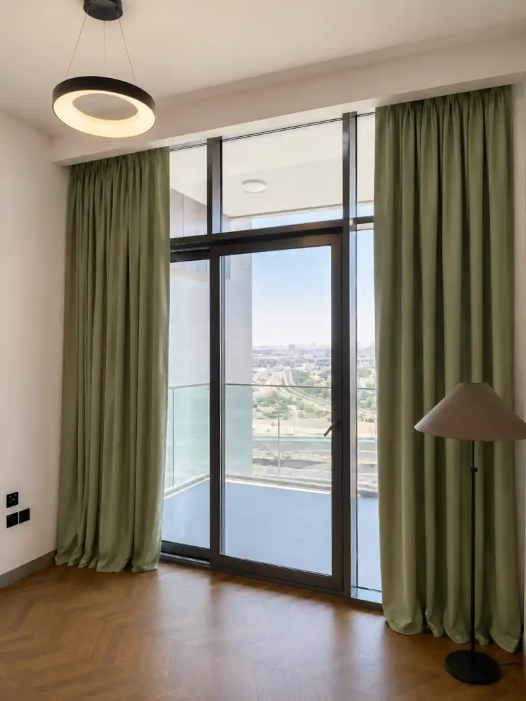 Sage Green Soundproof Curtain Installation