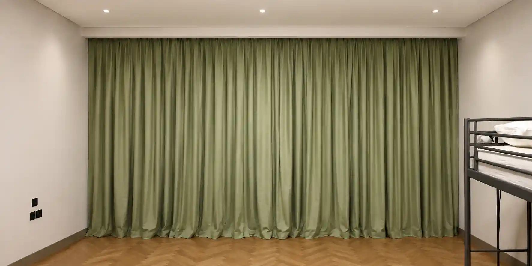 Sage Green Soundproof Curtain Installation