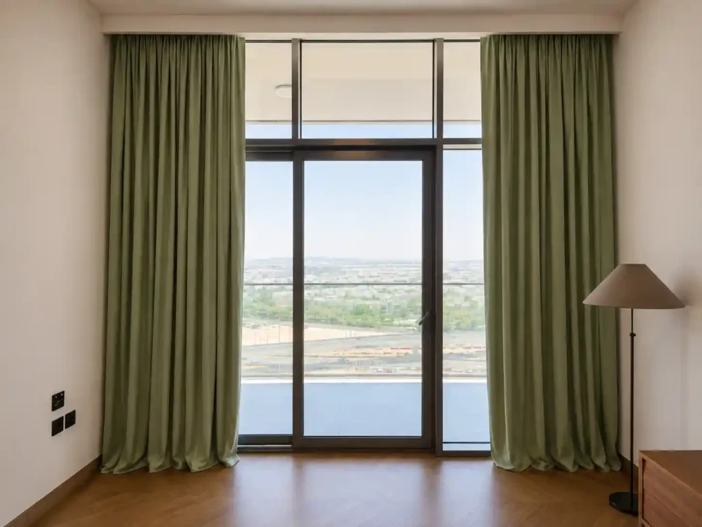 Sage Green Soundproof Curtain Installation -Floor Land