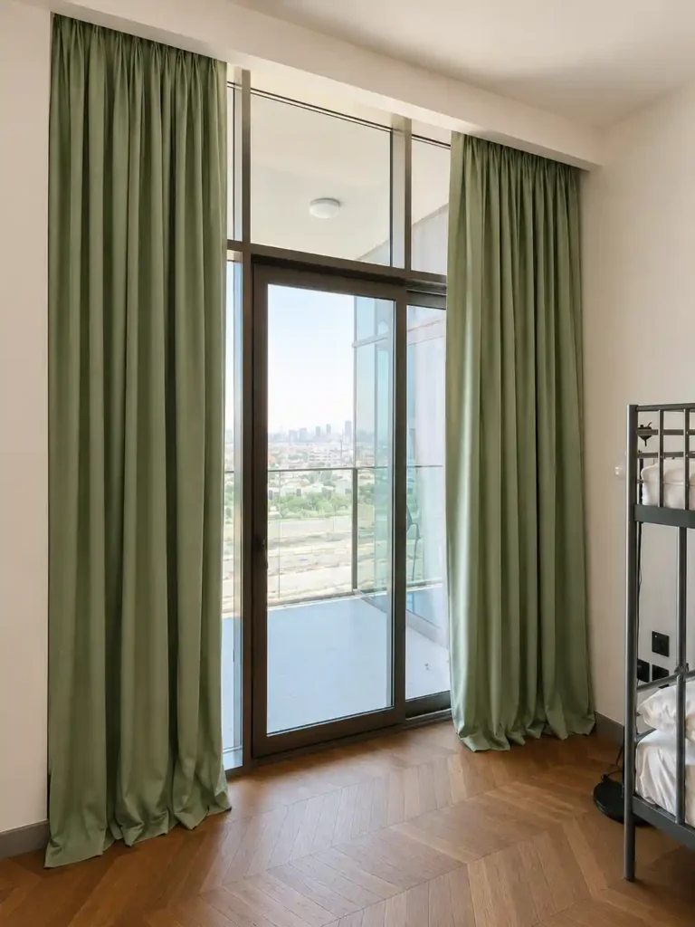Sage Green Soundproof Curtain Installation