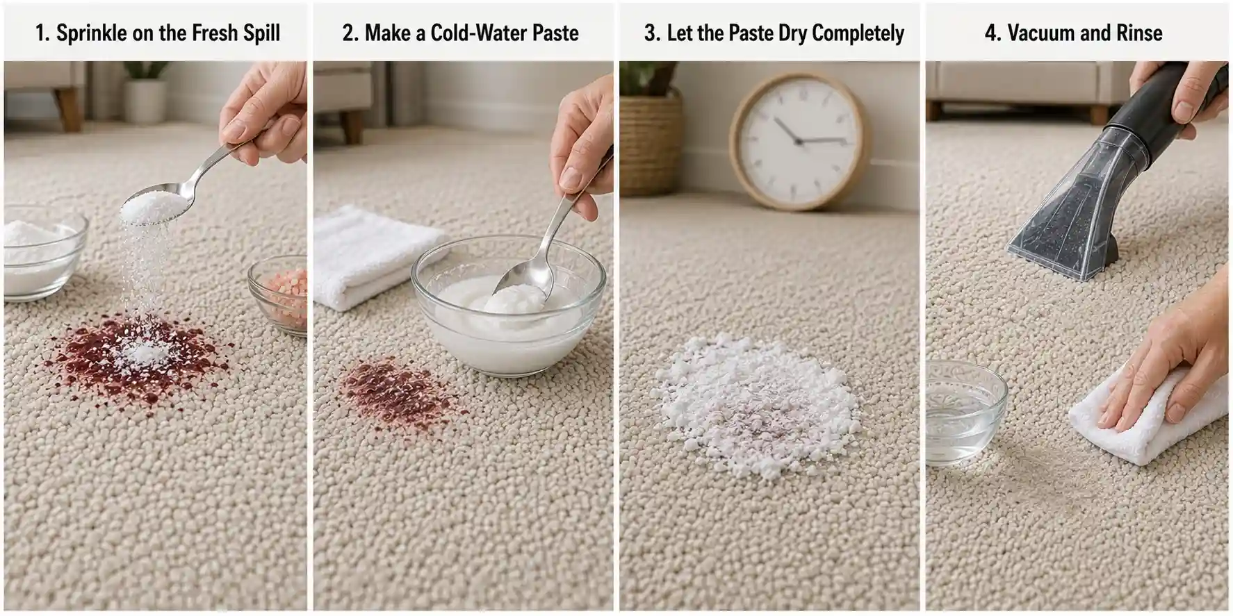 Use Baking Soda and Salt for Removing Blood Out of Carpet