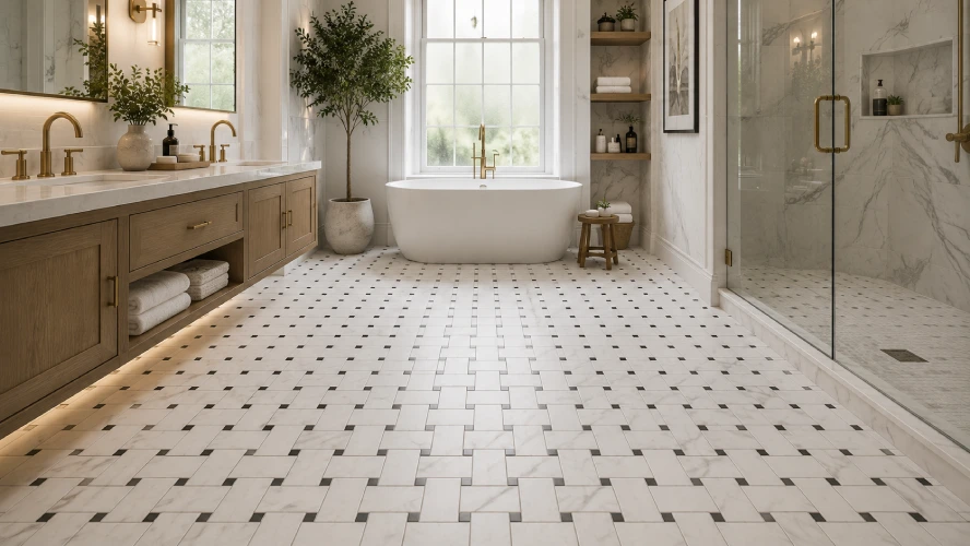 basket weave floor tile pattern