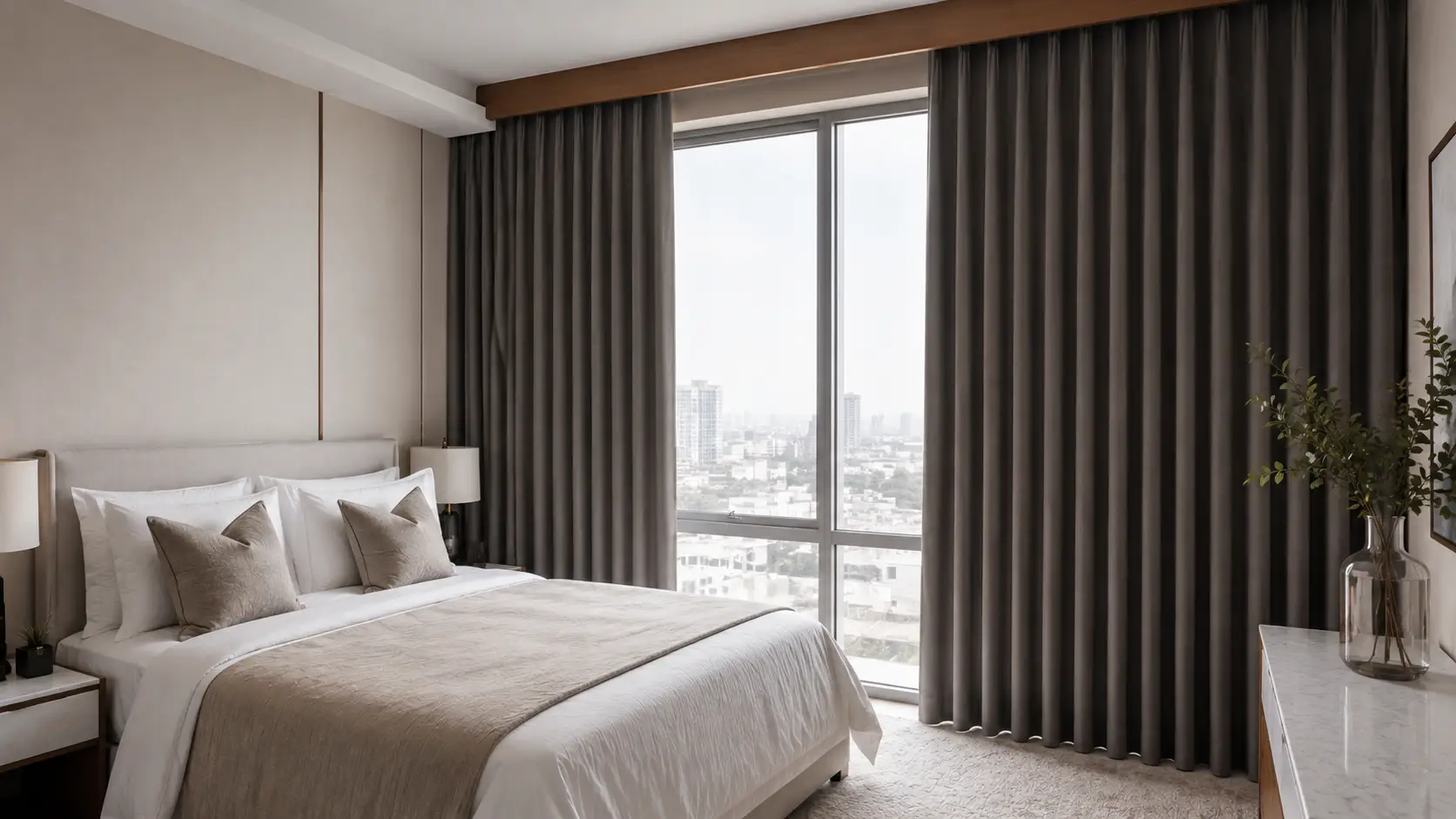 blackout grey curtain