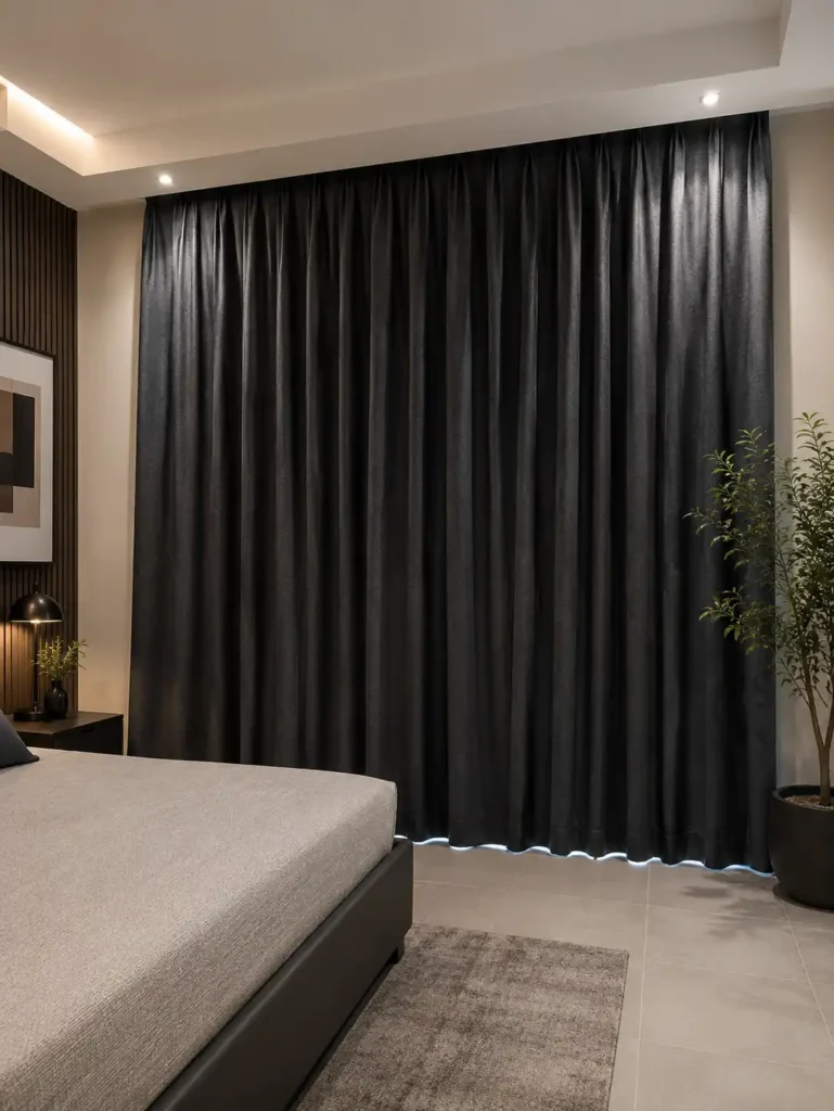 charcoal bedroom curtains