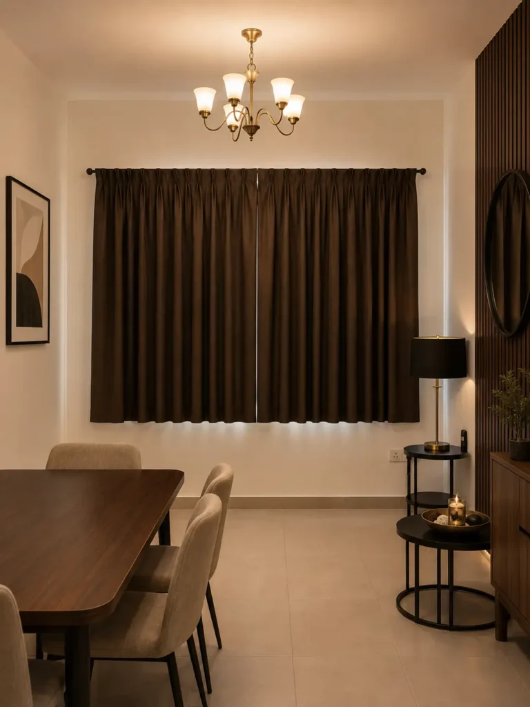 chocolate brown living room curtains Floor Land
