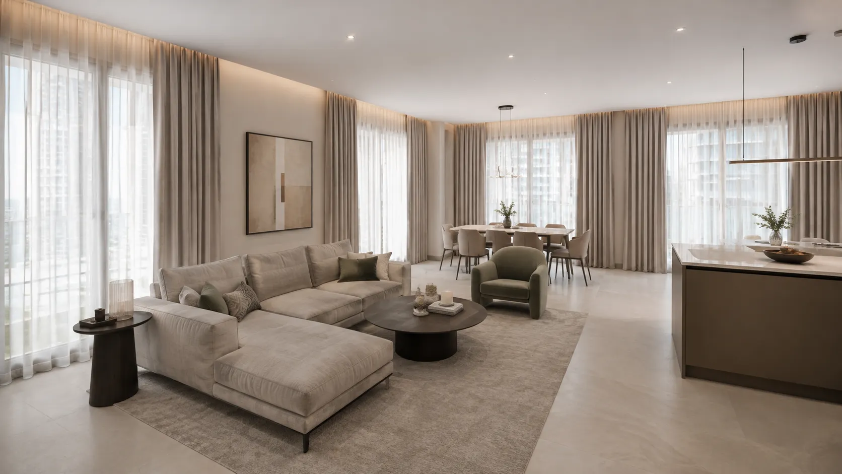 double curtains in living room