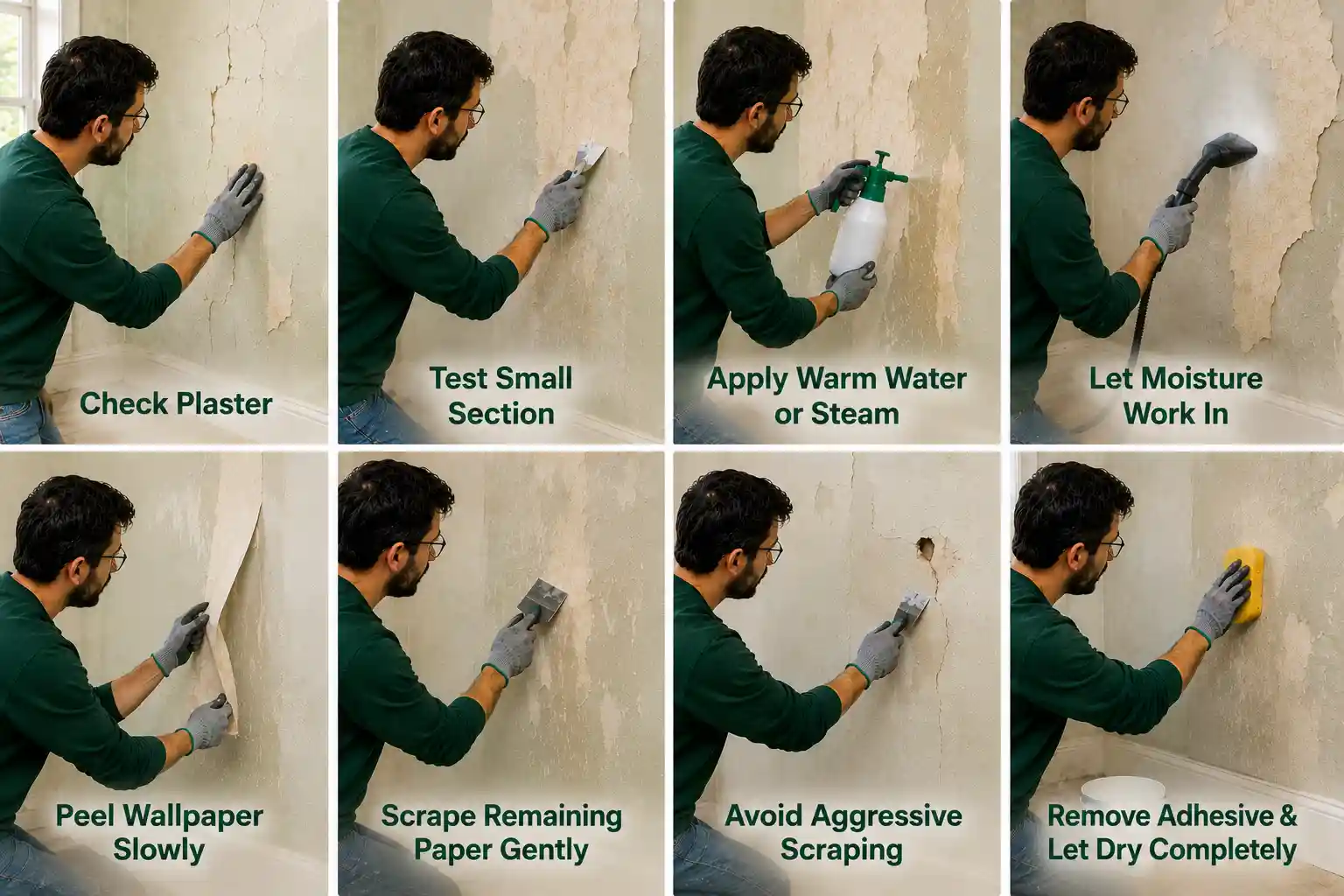how to remove wallaper from Plaster walls