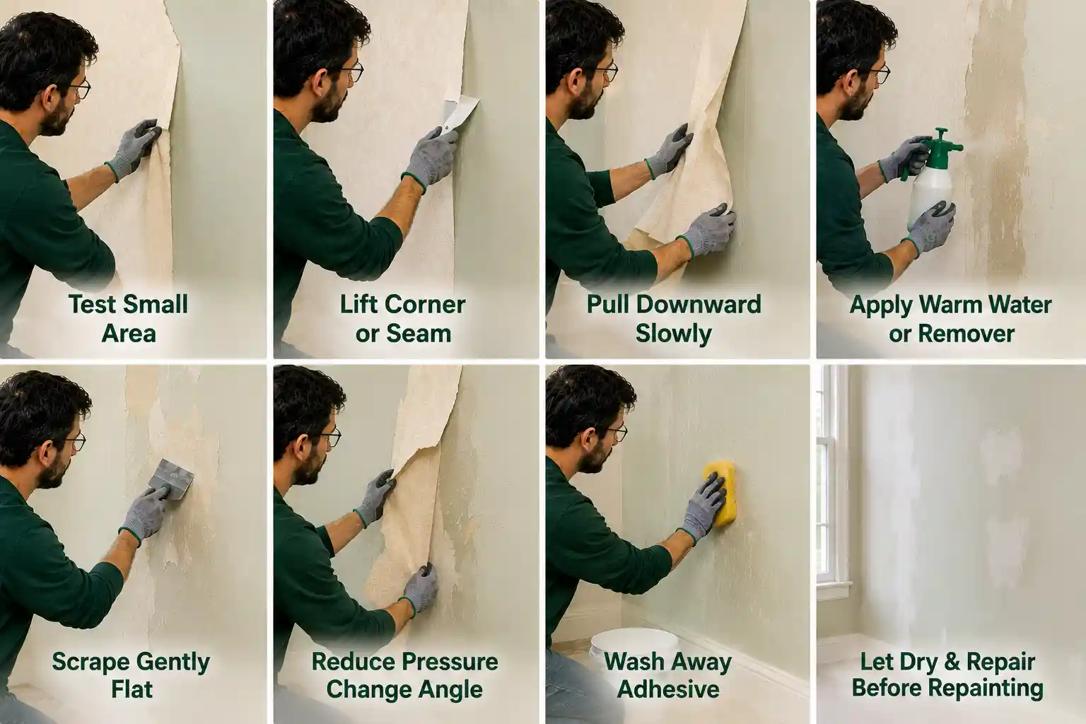 how to remove wallpaper from Painted Walls